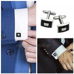 iufvbgxdh Classic 6 Pairs Men's Cufflinks Cuff Links for Men Cufflinks Black Striped Cuff Links Shirt Suit Cufflinks Wedding Business Party Accessories