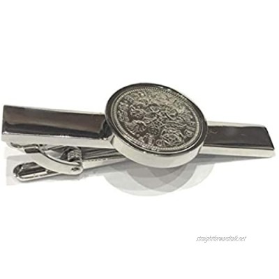 Premium 1966 Sixpence Tie Clip for a 55th Birthday cufflinks