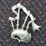 Scottish Bagpipe Brooch Bagpipes Brooch Handcast Fine Pewter by William Sturt