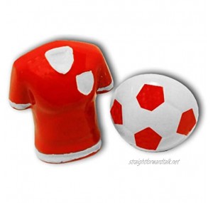 3D Red Football Shirt and Ball Cufflinks