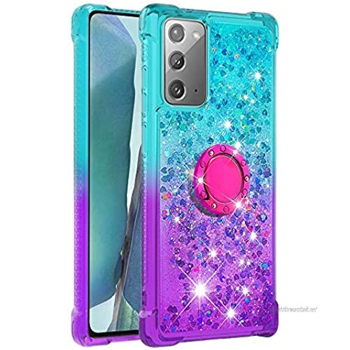 6City8Ni Girls Bling Star Diamond Flow Compatible with Samsung A72 Funny Liquid Ring Holder Bag Sparkle Glitter Colorful Silicone Flexible TPU Rubber Bumper Cover