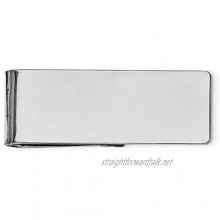925 Sterling Silver Solid Polished Flat back Engravable Money Clip Jewelry Gifts for Men