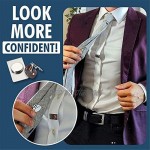 Invisible Magnetic Tie Stay Men's Suit Jacket Stainless Steel Automatically Fixed Magnetic Tie Stays for Men Gifts Father’s Day (2set)