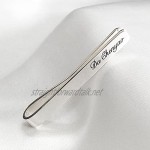 JUNCCC Personalised Sterling Silver Engraved Mens Tie Clip Pin Custom Engraved Mens Cufflinks Letter Tie Clip Tack Bar Gift for Birthday/Anniversary/Father's Day