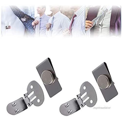 Magnetic Tie Clips，Automatically Fixed Metal Shirt Tie Holder Men's Suit Jacket Stainless Steel Magnetic Lapel Pin，Men’s Gift for Valentine’s Day and Father’s Day