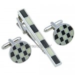 QIMOSHI 3PCS Cufflinks and Tie Clip Set with Gift Box Wedding Personalised Gifts Father Grandfather Dad Tie Clip