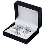 SCDZS Silver Simple Modeling Tie Clip Cufflinks Set Men's Business Clothing Metal Jewelry Accessories