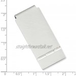 Solid Satin Engravable Polished Back Rhodium Plated Florentined Brushed Hinged Money Clip Jewelry Gifts for Men