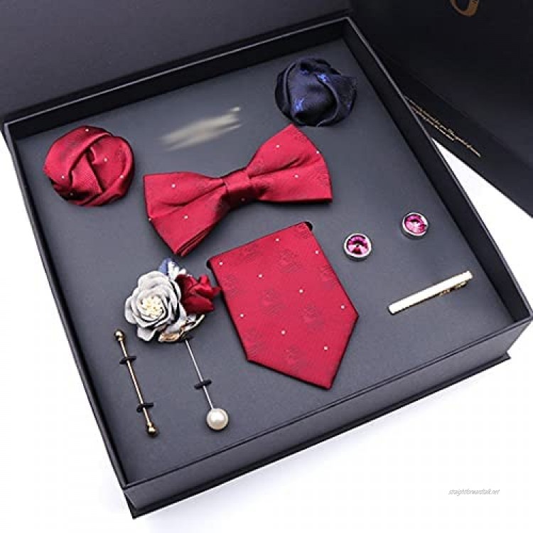 WYBFZTT-188 Men's Formal Business Tie Gifts Box Packing 8 Piece Set Gift a Set For Elder Father or Husband and Boyfriend (Color : A)