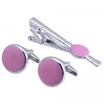 ZYING Fashion Pink Tie Clip Cufflinks Suit Sleeve Dress Wedding Dress Clothing Accessories Clip