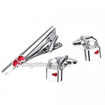 ZYING Simple and Creative Modeling Tie Clip Cufflinks Set Silver Business Clothing Jewelry Accessories
