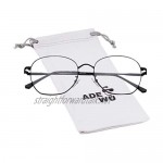 ADEWU Men&Women Retro Round Glasses with Slender Metal Frame