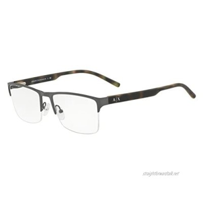 Armani Exchange Eyeglasses AX1026 AX/1026 6088 Matte Gunmetal Optical Frame 54mm