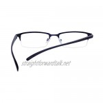 Blue Light Blocking Glasses for Men Vintage Half-Rim Rectangular Metal Eyewear Frame with Clear Transparent Lens UV400 with Case