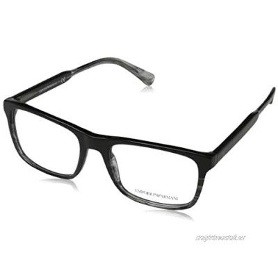 Emporio Armani EA3120 Optical Eyeglasses (Black/Tr Striped Grey) 53mm