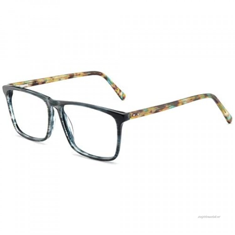 Glasses frame Men Rectange Optical Eyewear frames With Non-Prescription Clear Lenses Acetic acid material frame