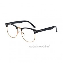 Outray Vintage Classic Half Frame Semi-Rimless Clear Lens Glasses