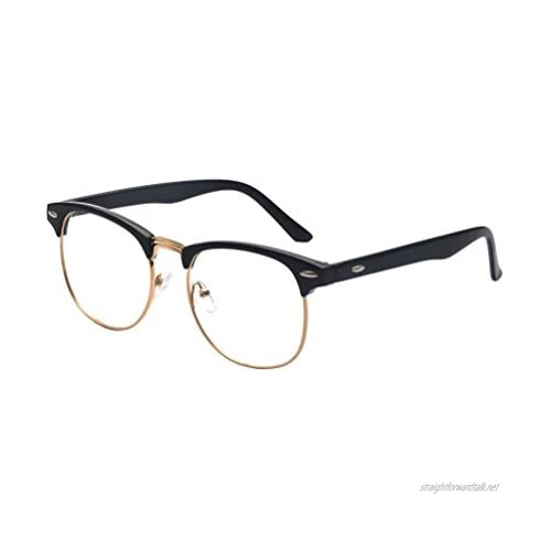 Outray Vintage Classic Half Frame Semi-Rimless Clear Lens Glasses