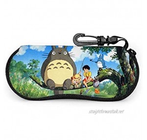 Anime My Neighbor to-t-oro Glasses Case Waterproof with Carabiner for Safety Glasses with Zipper Portable Sunglasses Soft Ca.
