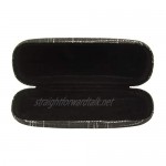 Denim Hard Shell Eyeglass Case Holder For Glasses And Sunglasses Unisex With Matching Microfiber Cloth (Black)