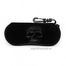 Eyeglasses Case Dark Skull Spectacle Case Box Portable Travel Sunglasses Holder Clamshell Glasses Protective With Hook Clip