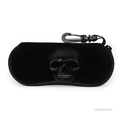 Eyeglasses Case Dark Skull Spectacle Case Box Portable Travel Sunglasses Holder Clamshell Glasses Protective With Hook Clip