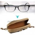 Fsskgx Tactical Molle Sunglasses Case Portable Shockproof Eyeglasses Protective Box Glasses Pouch Bag - Khaki