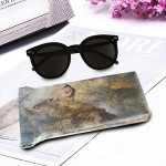 Hunihuni Sunglass Case Autumn Forest Wolf Goggles Pouch Microfiber Leather Glasses Holder Pouch for Woman Man