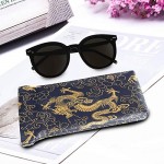 Hunihuni Sunglass Case Chinese Golden Dragon Goggles Pouch Microfiber Leather Glasses Holder Pouch for Woman Man