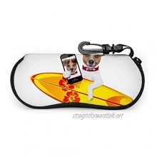 Jack Russell Terrier Selfie Surf Tree Board Sunglasses with Lock Buckle Soft Bag Ultra Light Diving Fabric Zipper Glasses Case