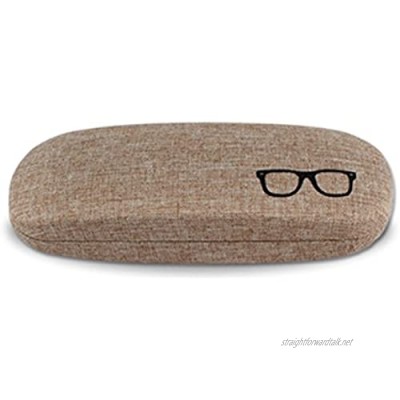 Kentop Glasses Case in Fabric with Soft Lining Hard Case for Glasses Anti-Shock 16.1 * 6.1 * 3.8CM brown