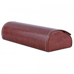 Kissherely Portable Oval Leather Glasses Case Lightweight Hard Case Sunglasses Storage Box (Brown)