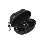 Kono Hard Shell Glasses Case Portable EVA Zipper Sunglasses Storage Bag with Belt Clip (Black)