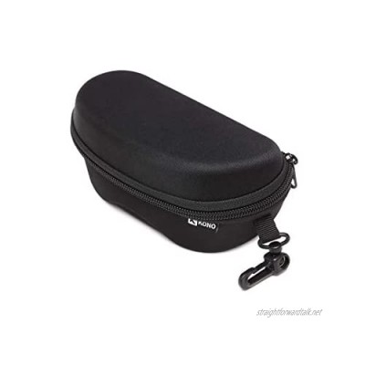 Kono Hard Shell Glasses Case Portable EVA Zipper Sunglasses Storage Bag with Belt Clip (Black)