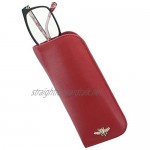 Mala Leather Mason Collection Soft Slim Leather Glasses Case 5155 27 Red