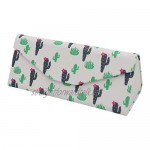 REAL SIC Cactus Glasses Case - Eco Leather Magnetic Folding Hard Case for Sunglasses