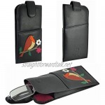 Robin Real Leather Magnetic Glasses Spectacles Case