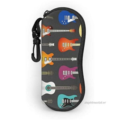 Sunglasses Soft Case Ultra Light Neoprene Zipper Eyeglass Case With Belt Clip Color Acoustic And Electric Guitars