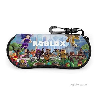 Unisex Print Glasses Case Portable Ro-blox Waterproof With Carabiner Safety With Zipper Portable Sunglasses Soft Case Belt Clip