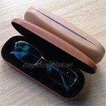 Winwinfly Wood Pattern Sunglass Box Clamshell Practical Hard Glasses Case Brown