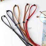 Eyeglass Strap 5 Pieces PU Leather Eyeglass Strap Multi-Color Adjustable Sunglass Holder Strap Cord for Sports Running Skating Reading