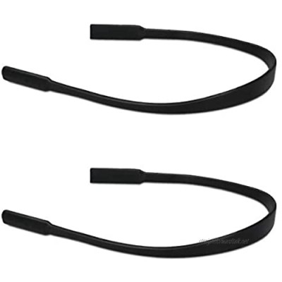 kwmobile Silicone Sports Straps for Glasses - Pack of 2X Anti Slip Silicone Thin Sport Cords for Adult Child Glasses - Black