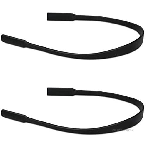 kwmobile Silicone Sports Straps for Glasses - Pack of 2X Anti Slip Silicone Thin Sport Cords for Adult Child Glasses - Black