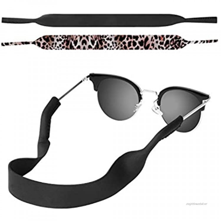 MoKo Neoprene Glasses Strap (2 Pack) Universal Fit No Tail Sports Sunglasses Retainer Sunglass Strap Safety Glasses Holder for Kids Men Women