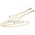 Panjianlin Eyeglasses Chain Stainless Steel Gold Chain White Pearl Sunglasses Chain Halter Neck Sunglasses Chain 2 Pieces Never Lose Your Glasses Again (Color : Gold Size : Free size)