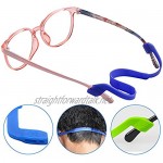 SENHAI 6 Pack Anti-slip Silicone Glasses Straps with 6 Pairs Ear Grip Hooks Soft Eyewear Retainer Eyeglasses Holder for Kids Adult Sports - Black Red Orange Pink Blue Green