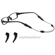 Sports Glasses Strap Adjustable Elastic Glasses Cord with 2 Anti Slip Glasses Grips Sunglass Glasses Lanyard for Men Women