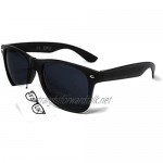 Black Lens Classic Sunglasses - Style Unisex Shades UV400 Protective Mens Ladies (Black)