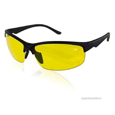 Boolavard Night Driving Glasses - Anti-Glare TAC Polarized HD Night Vision Clarity Lenses Safety Glasses