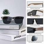 Cavir Polarized Sunglasses for Men UV400 Protection Anti UV Ray Classic with Walnut Wooden Legs Sunglasses
